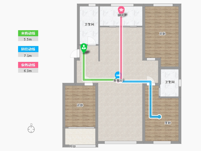 山东省-潍坊市-玉兰里-119.95-户型库-动静线