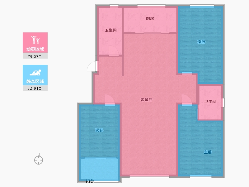 山东省-潍坊市-玉兰里-119.95-户型库-动静分区