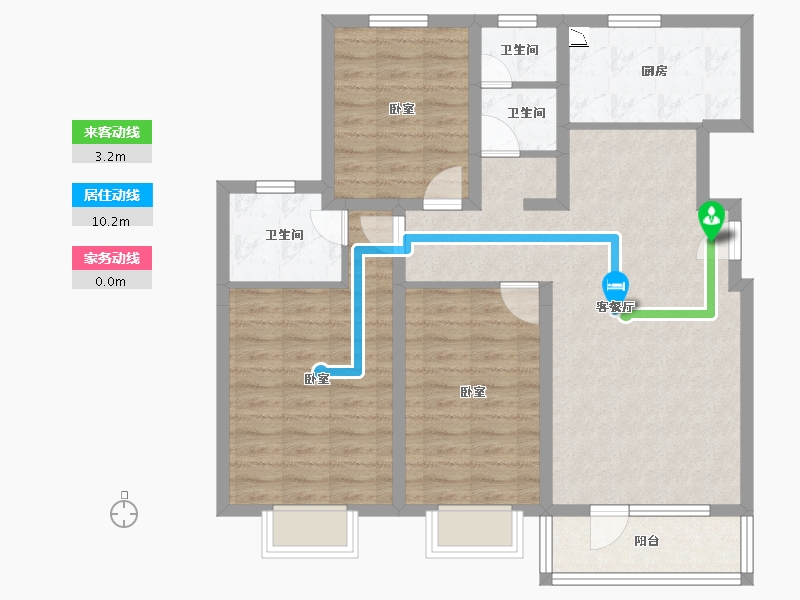 新疆维吾尔自治区-乌鲁木齐市-半山铭邸-91.44-户型库-动静线