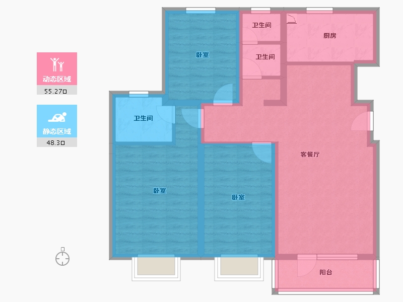 新疆维吾尔自治区-乌鲁木齐市-半山铭邸-91.44-户型库-动静分区