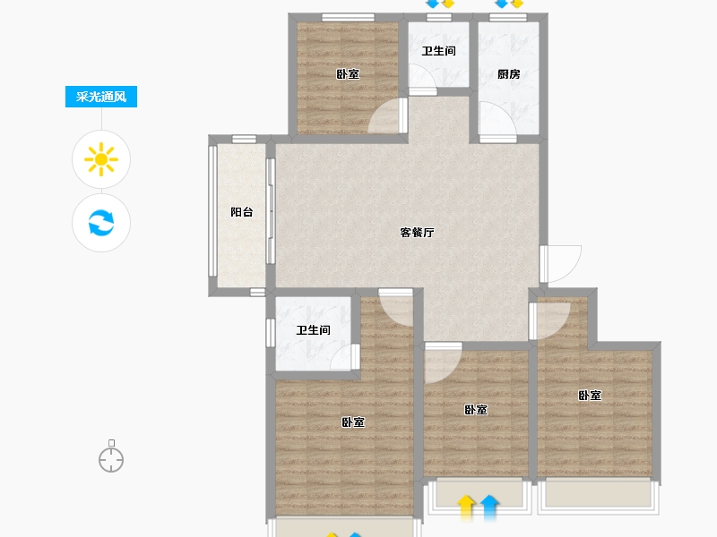 河南省-安阳市-天悦华府-114.50-户型库-采光通风