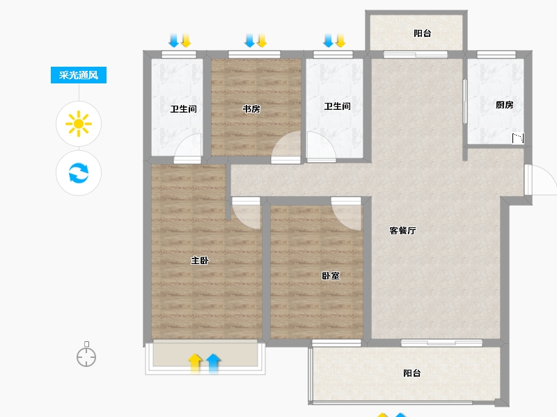 河南省-洛阳市-江山名邸-102.01-户型库-采光通风