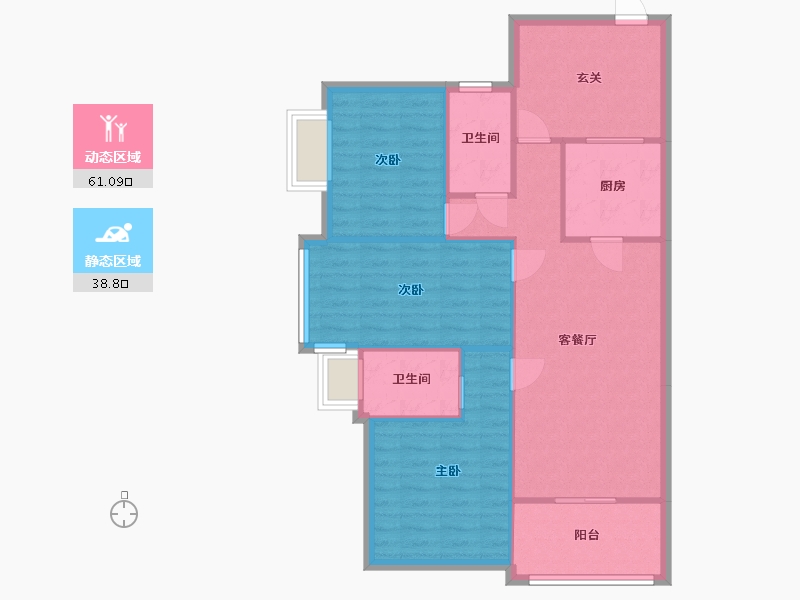 广东省-东莞市-新世纪上河居-90.97-户型库-动静分区