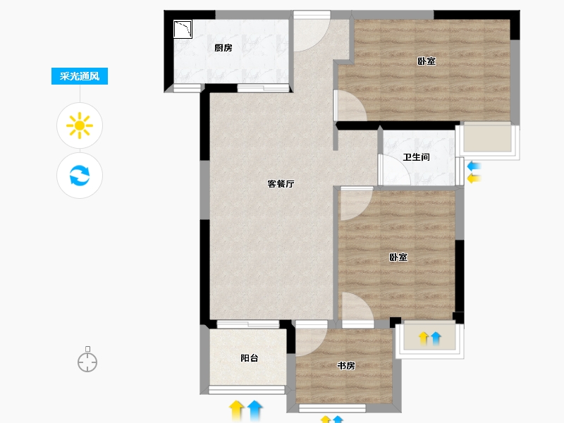 福建省-龙岩市-建发·首院-71.00-户型库-采光通风