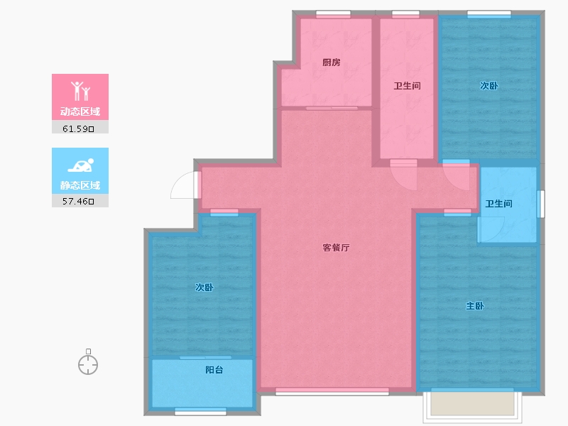 山东省-潍坊市-紫金园·世家别院-106.90-户型库-动静分区