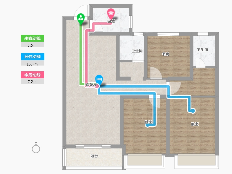 河南省-安阳市-昼锦锦泰苑-95.00-户型库-动静线