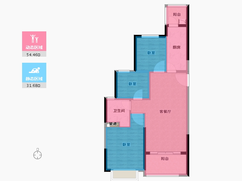 河南省-郑州市-郑东恒大文化旅游城-77.00-户型库-动静分区