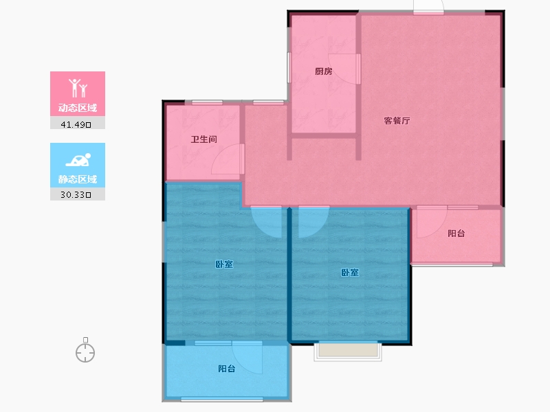 山东省-烟台市-香橙珑樾-67.00-户型库-动静分区