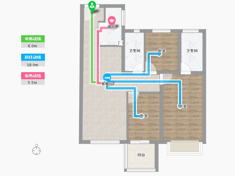 福建省-莆田市-中骏·柏景湾-71.00-户型库-动静线