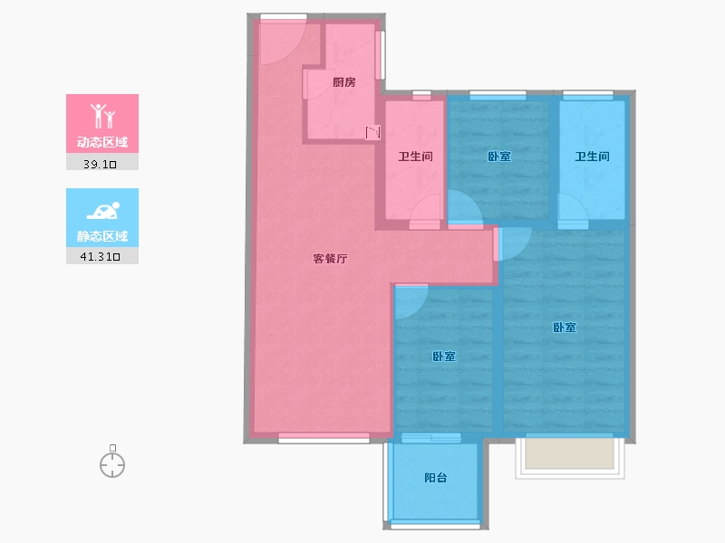 福建省-莆田市-中骏·柏景湾-71.00-户型库-动静分区