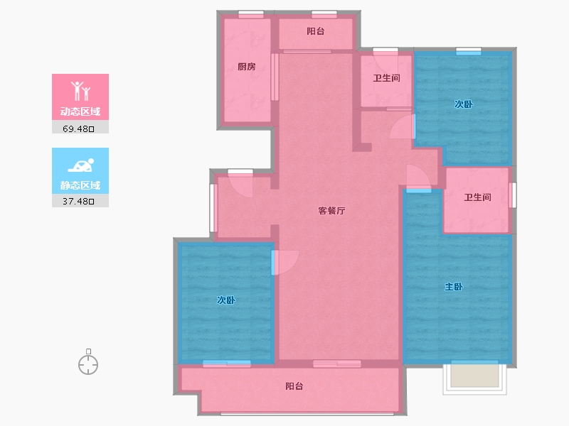 山东省-青岛市-银盛泰博观锦岸-96.00-户型库-动静分区