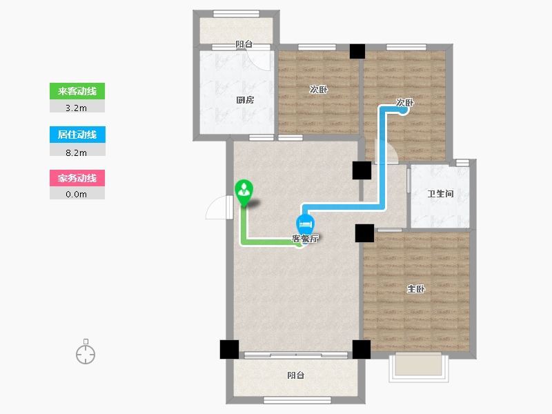 山东省-潍坊市-世纪阳光城市广场-96.80-户型库-动静线