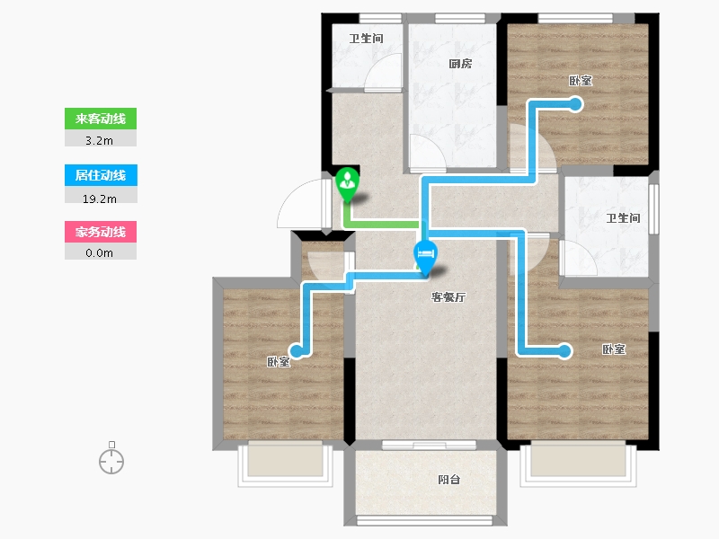 河南省-郑州市-宏江溢彩年华-82.31-户型库-动静线