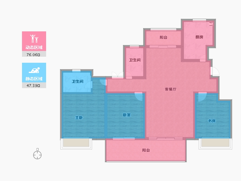 河南省-洛阳市-绿都洛阳府-111.00-户型库-动静分区