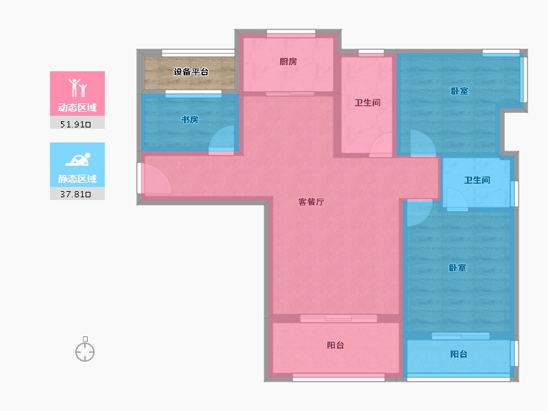 浙江省-绍兴市-天际海悦-82.13-户型库-动静分区