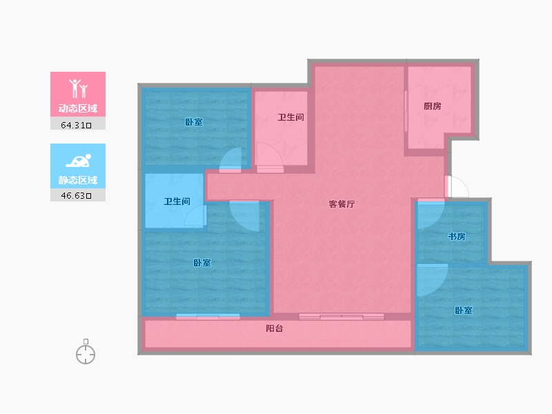 山东省-菏泽市-东明大洋福邸-99.00-户型库-动静分区