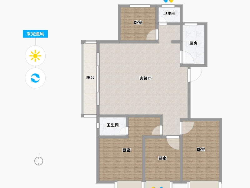 河南省-安阳市-中茂玖悦府-146.74-户型库-采光通风