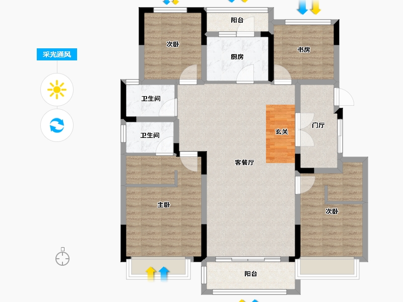 安徽省-滁州市-高速公园壹号-116.00-户型库-采光通风