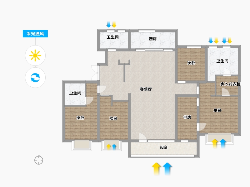 山东省-潍坊市-旭辉银盛泰博观熙岸-144.00-户型库-采光通风