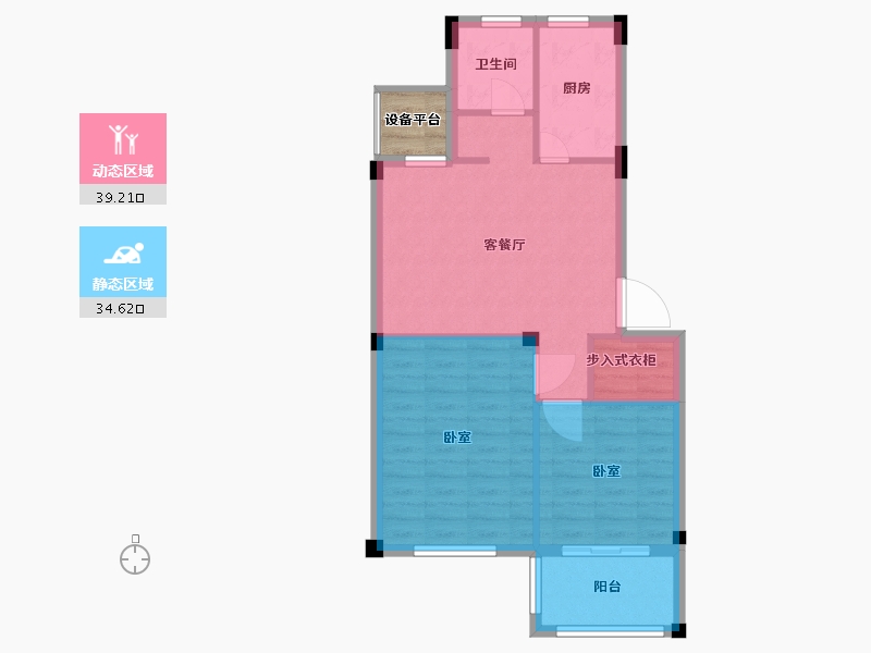 浙江省-舟山市-金鹰海悦府-69.00-户型库-动静分区