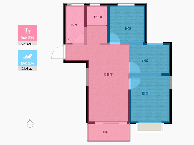 河南省-洛阳市-科弘国风龙樾-82.20-户型库-动静分区