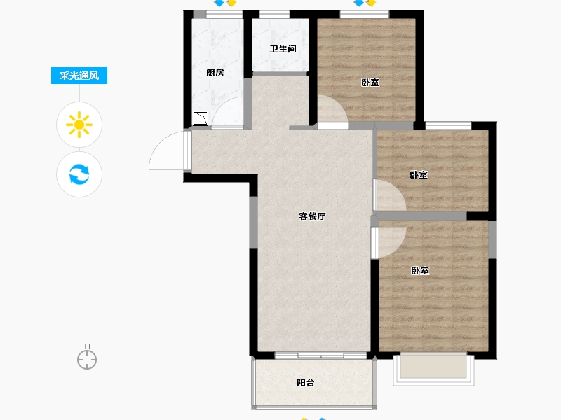 河南省-洛阳市-科弘国风龙樾-82.20-户型库-采光通风