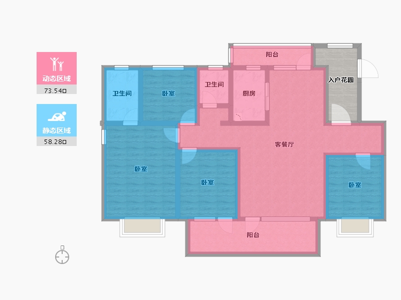 山东省-菏泽市-阜丰君悦城-123.00-户型库-动静分区