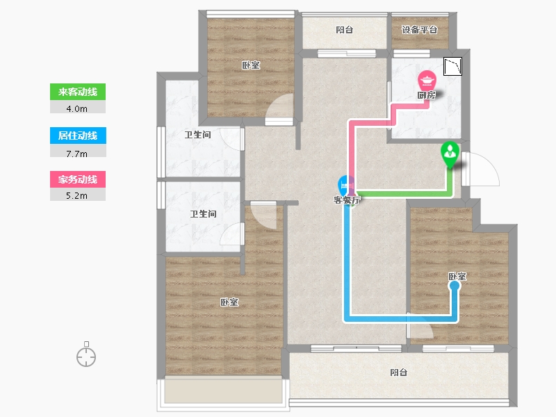 浙江省-舟山市-绿城柳岸晓风花园-99.00-户型库-动静线