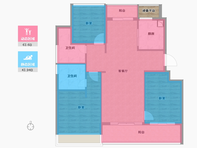 浙江省-舟山市-绿城柳岸晓风花园-99.00-户型库-动静分区