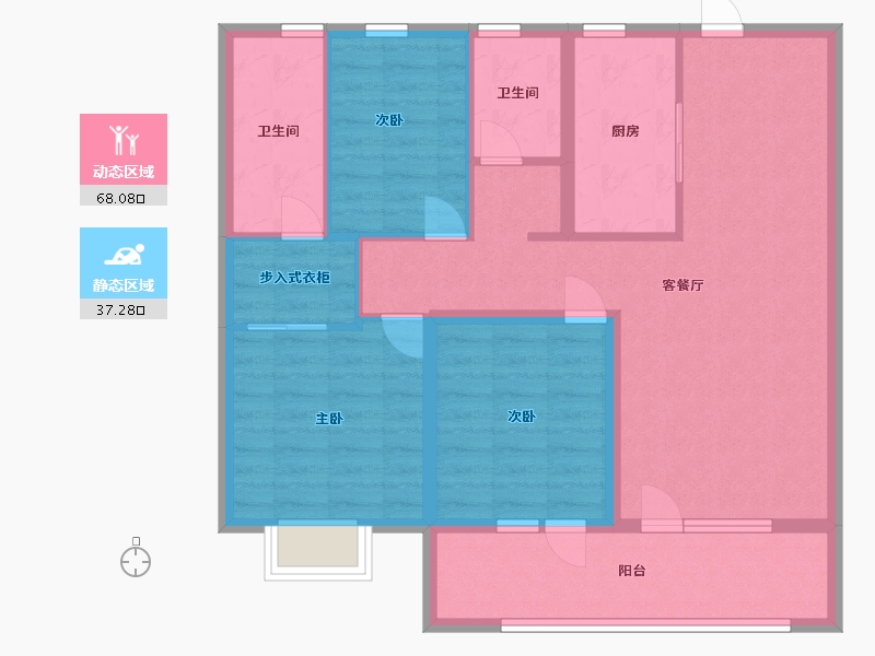 山东省-青岛市-万科新都会-94.00-户型库-动静分区