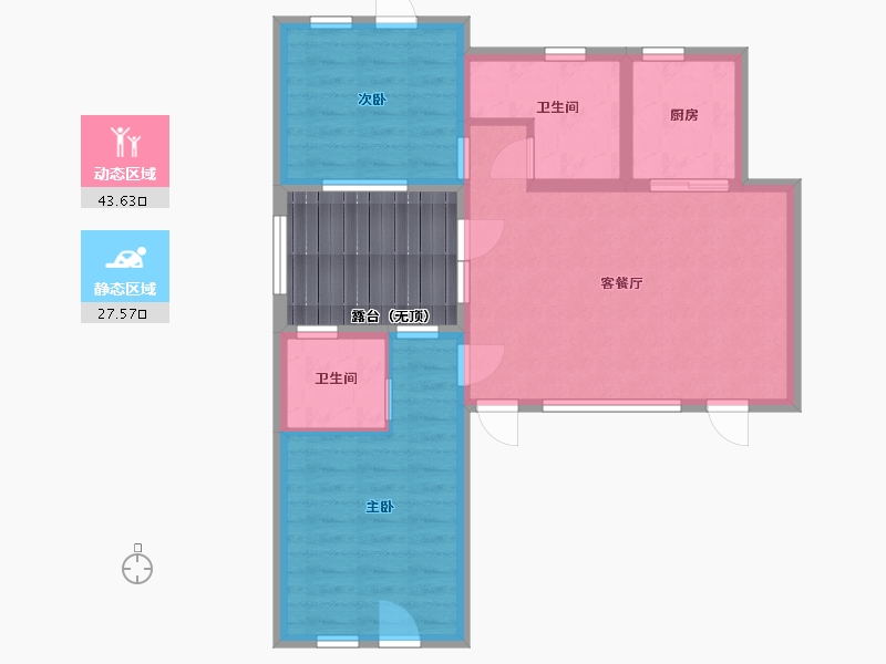 山东省-潍坊市-绿城田园牧歌-72.45-户型库-动静分区