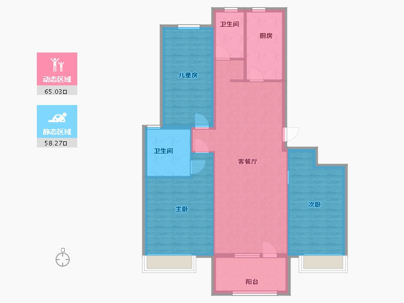 山东省-潍坊市-湖畔樾山-112.00-户型库-动静分区