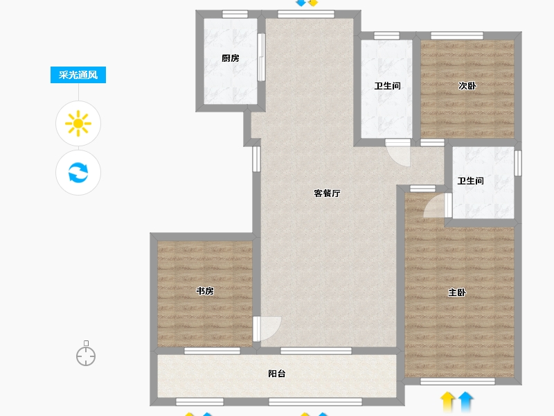 山东省-潍坊市-华夏天元-113.60-户型库-采光通风