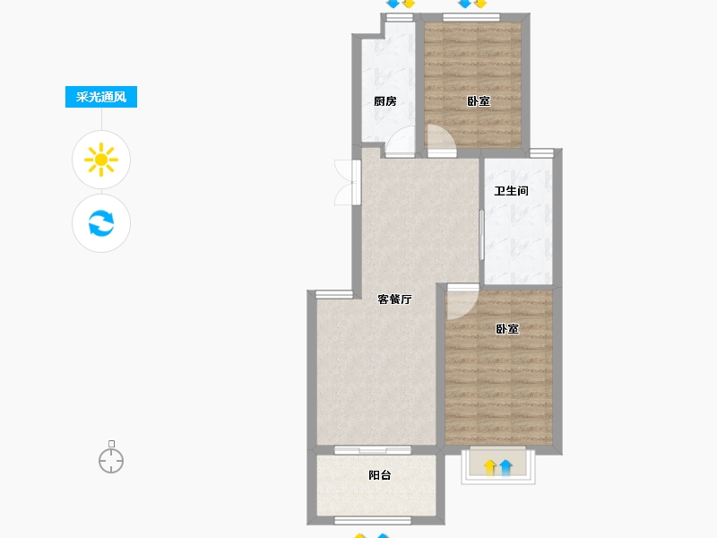 河南省-新乡市-颐养乐福颐和府-72.00-户型库-采光通风