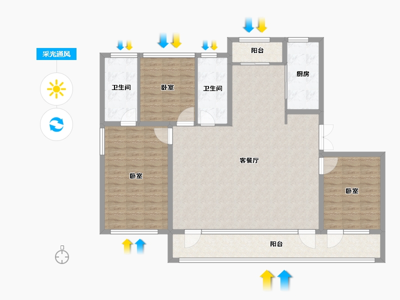 山东省-济南市-融创东山府-131.00-户型库-采光通风