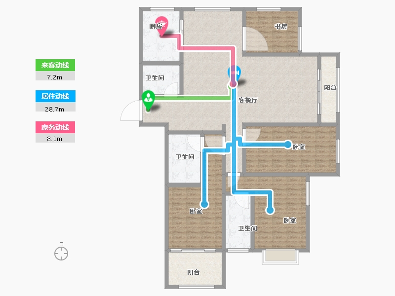 山东省-菏泽市-菏泽佳和广场-176.00-户型库-动静线