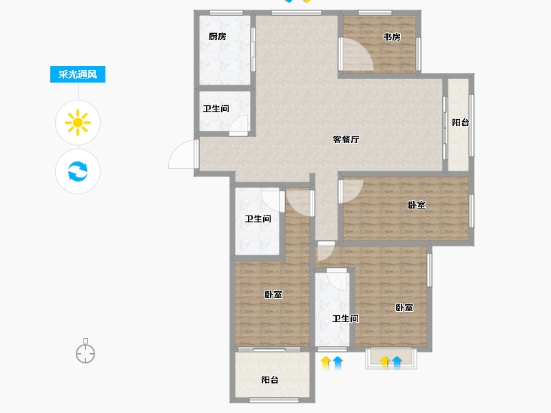 山东省-菏泽市-菏泽佳和广场-176.00-户型库-采光通风