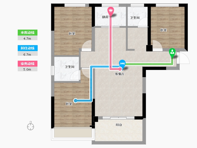 河南省-洛阳市-京熙帝景3期-84.54-户型库-动静线