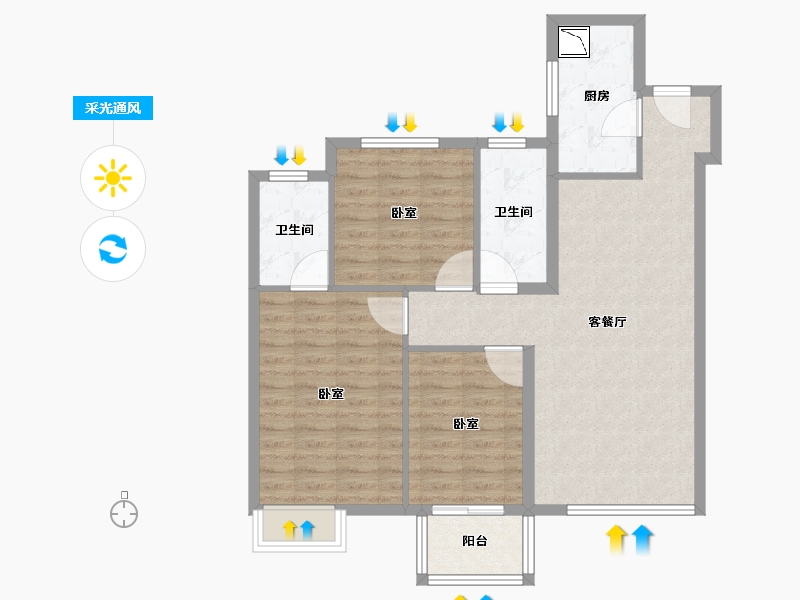 福建省-莆田市-中骏·柏景湾-89.00-户型库-采光通风