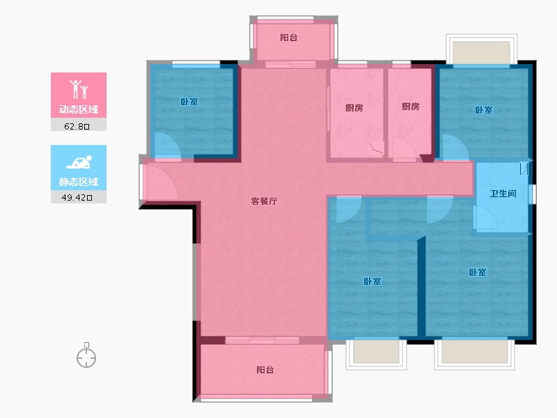 福建省-泉州市-当代万国城MOMΛ-100.48-户型库-动静分区