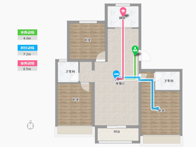 山东省-菏泽市-天华新天地-103.00-户型库-动静线