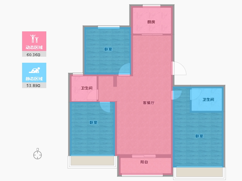 山东省-菏泽市-天华新天地-103.00-户型库-动静分区