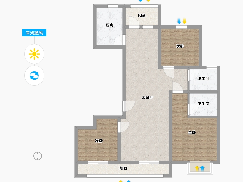 山东省-青岛市-中高名人书苑-94.00-户型库-采光通风