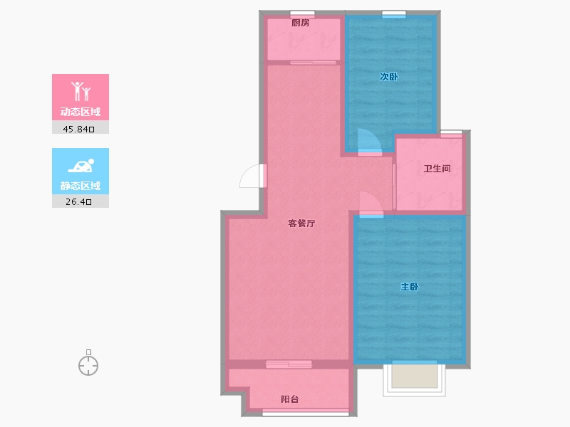 山东省-青岛市-中仁少海澜山-64.00-户型库-动静分区