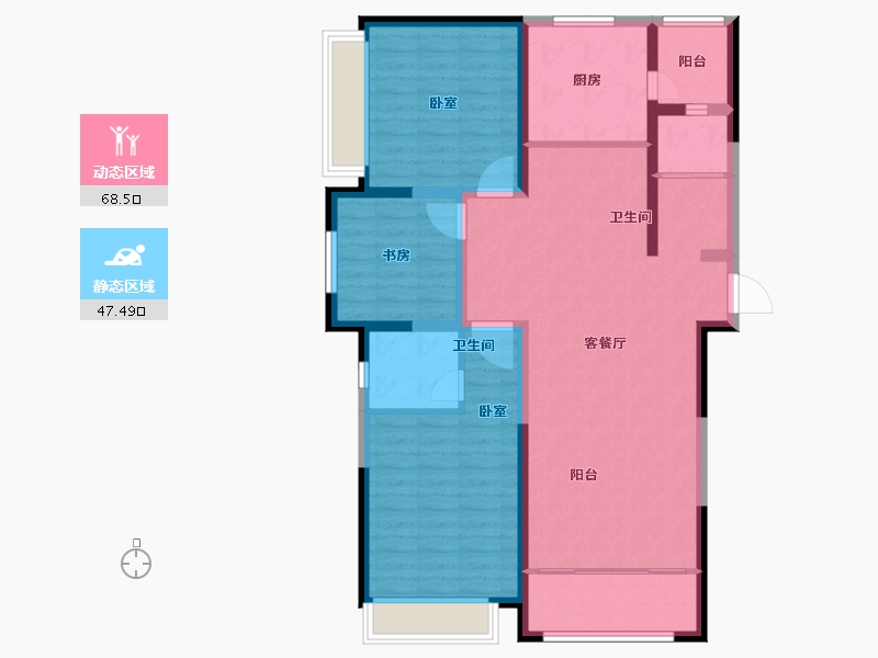 河南省-郑州市-亚星金运外滩-104.00-户型库-动静分区