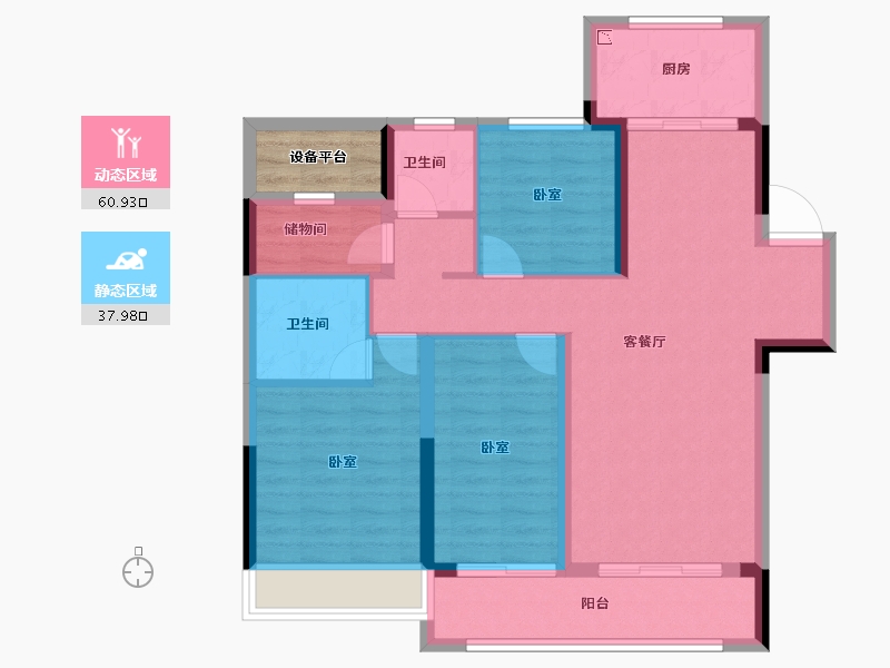 安徽省-合肥市-力高澜湖前城-91.01-户型库-动静分区