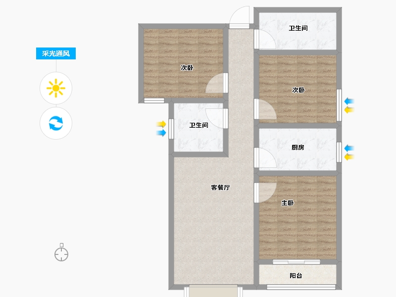 山东省-济南市-帝华城-99.00-户型库-采光通风