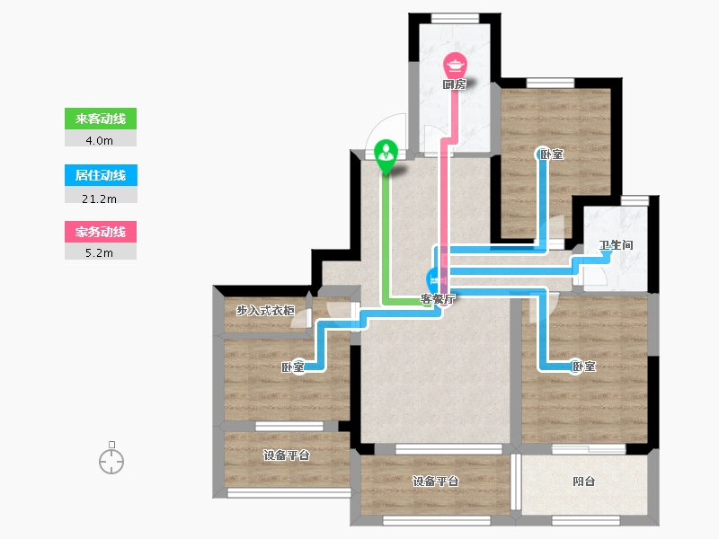 山东省-烟台市-中节能朗庭-75.31-户型库-动静线