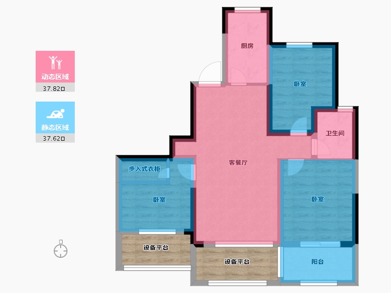 山东省-烟台市-中节能朗庭-75.31-户型库-动静分区