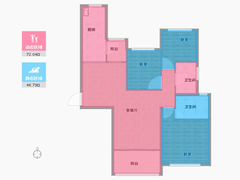 山东省-菏泽市-恒大绿洲-107.98-户型库-动静分区